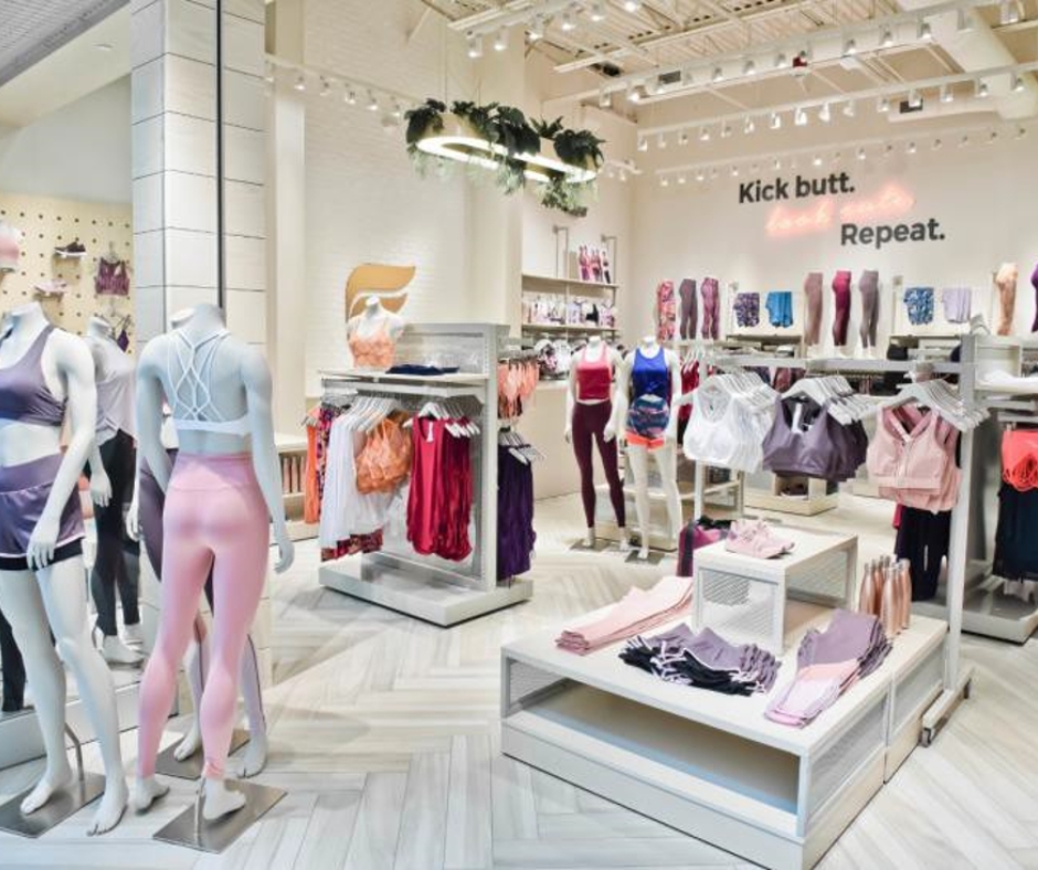 Fabletics store display fixtures